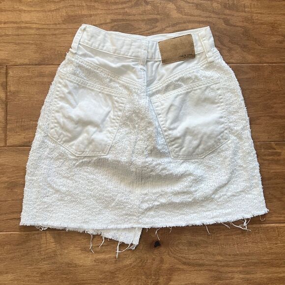 Rag & Bone Kayla Miniskirt Size 24 White Tweed Denim - Picture 2 of 8